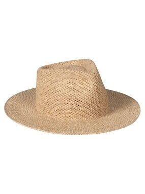 Lack Of Color Natural-Tone Woven Straw Fedora